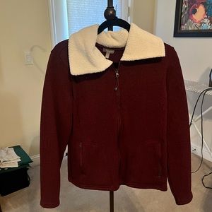 Talbots Burgundy Jacket with Cream Collar